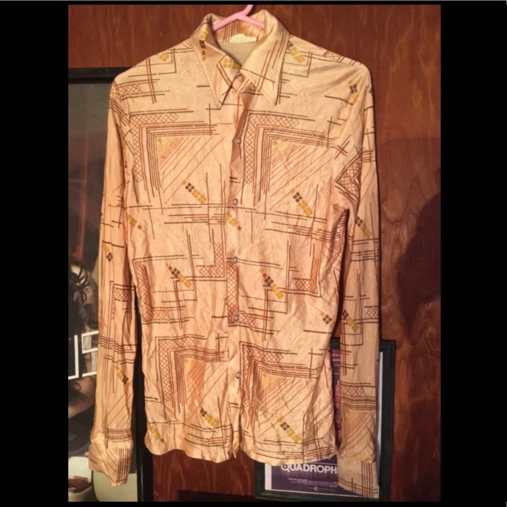 Vintage retro 60s silk button down.